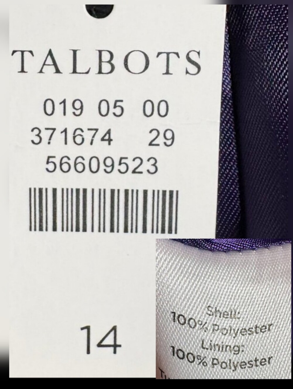 Talbots Tweed Fringe Trim Blazer Jacket Size 14 Purple Red Crest Button NWT - Picture 7 of 8